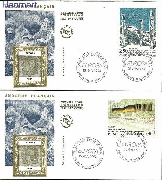 Znaczek Andora Francuska 1993 Mi 451-452 FDC
