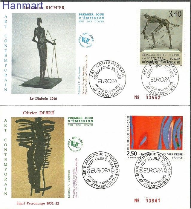 Znaczek Francja 1993 Mi 2943-2944 FDC