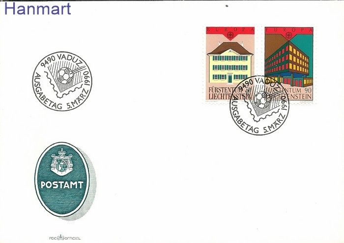 Znaczek Liechtenstein 1990 Mi 984-985 FDC