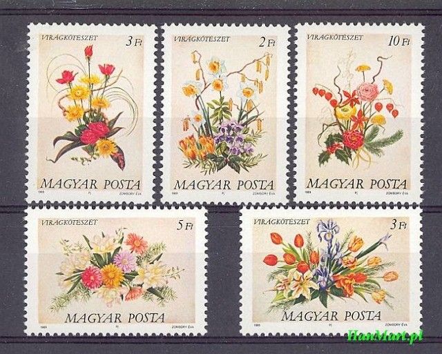Znaczek Węgry 1989 Mi 4019-4023 Czyste **