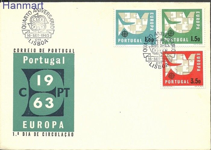 Znaczek Portugalia 1963 Mi 948-950 FDC