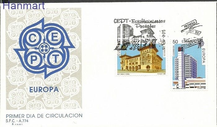 Znaczek Hiszpania 1990 Mi 2937-2938 FDC