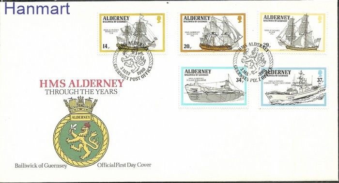 Znaczek Alderney 1990 Mi 43-47 FDC