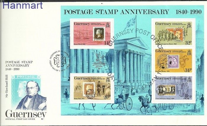 Znaczek Guernsey 1990 Mi bl6 FDC