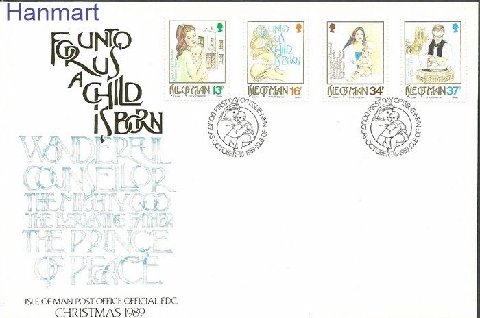Znaczek Wyspa Man 1989 Mi 417-420 FDC