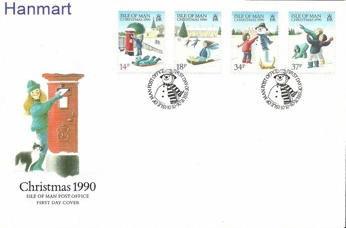 Znaczek Wyspa Man 1990 Mi 448-451a FDC