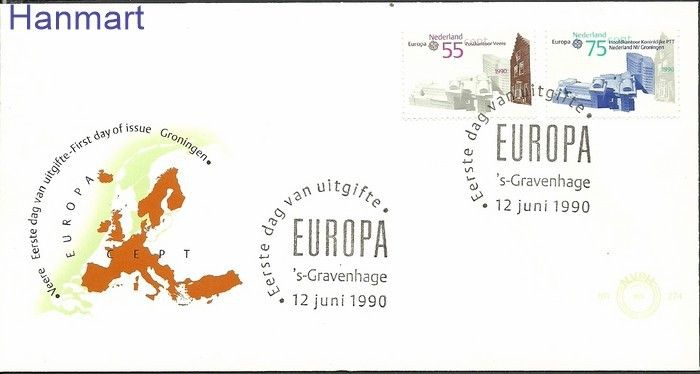 Znaczek Holandia 1990 Mi 1386-1387b FDC