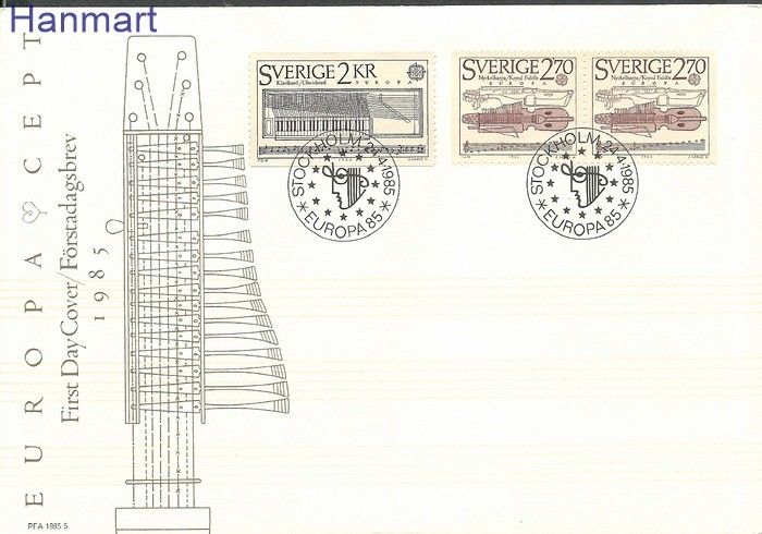 Znaczek Szwecja 1985 Mi 1328-1329 FDC