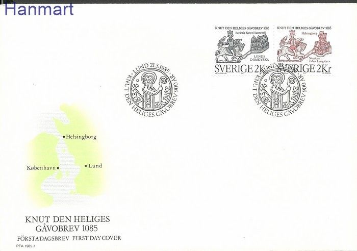 Znaczek Szwecja 1985 Mi 1334-1335 FDC