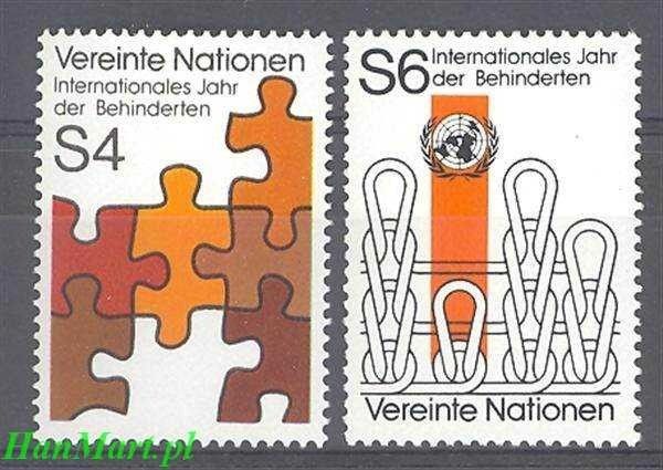 Znaczek Narody Zjednoczone Wiedeń 1981 Mi 17-18 Czyste **