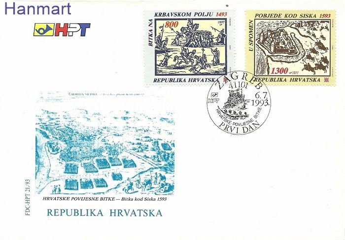 Znaczek Chorwacja 1993 Mi 248-249 FDC