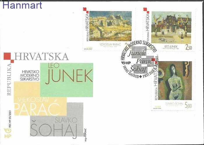 Znaczek Chorwacja 2001 Mi 591-593 FDC