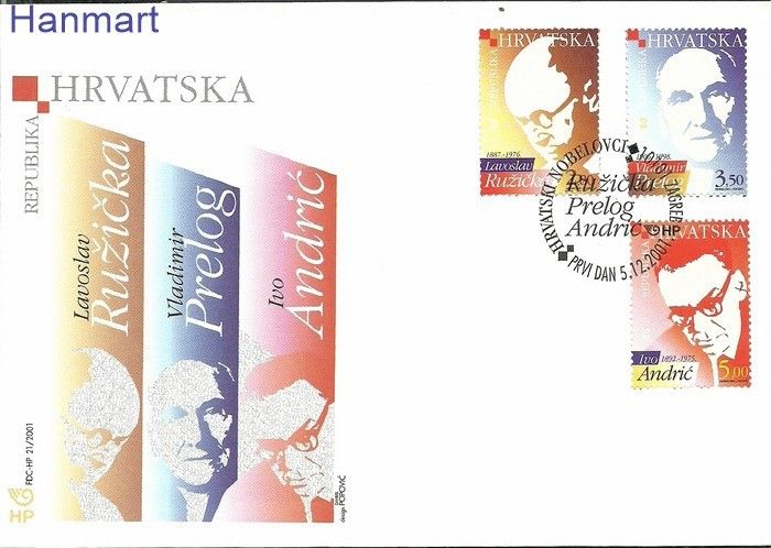 Znaczek Chorwacja 2001 Mi 594-596 FDC