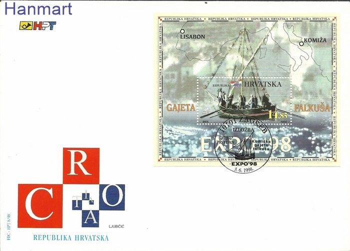 Znaczek Chorwacja 1998 Mi bl14 FDC