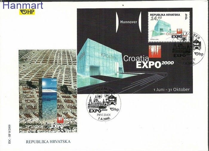 Znaczek Chorwacja 2000 Mi bl16 FDC