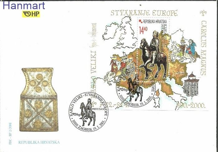Znaczek Chorwacja 2001 Mi bl18 FDC