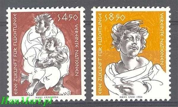 Znaczek Narody Zjednoczone Wiedeń 1984 Mi 43-44 Czyste **
