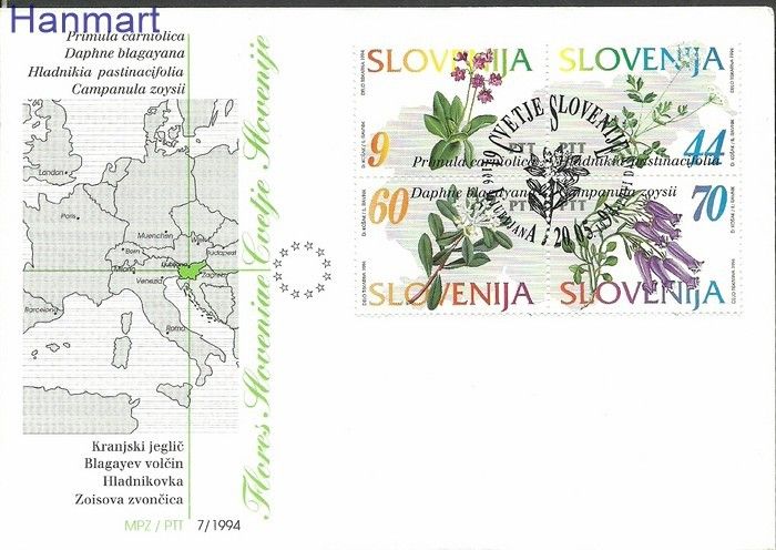 Znaczek Słowenia 1994 Mi 82-85 FDC