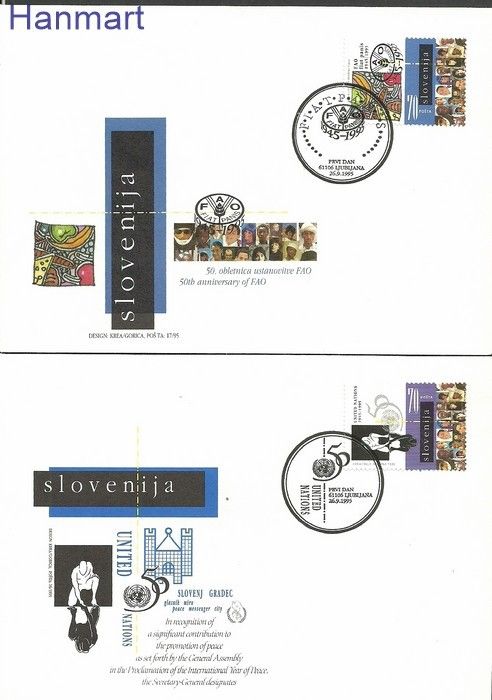 Znaczek Słowenia 1995 Mi 123-124 FDC