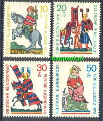 Znaczek Niemcy 1970 Mi 612-615 Czyste **