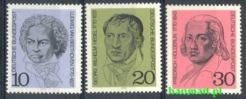 Znaczek Niemcy 1970 Mi 616-618 Czyste **