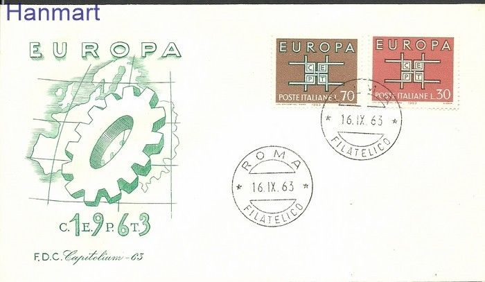 Znaczek Włochy 1963 Mi 1149-1150 FDC