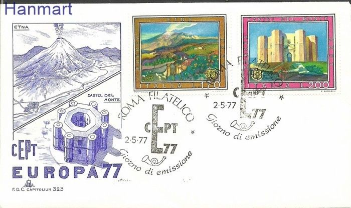 Znaczek Włochy 1977 Mi 1567-1568 FDC