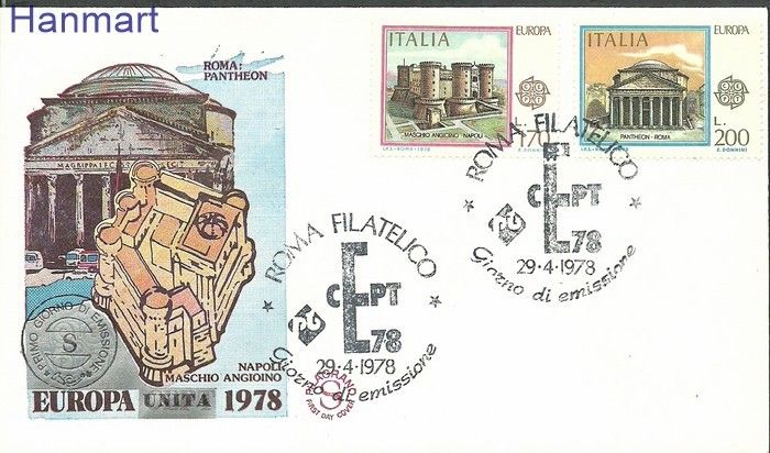 Znaczek Włochy 1978 Mi 1607-1608 FDC