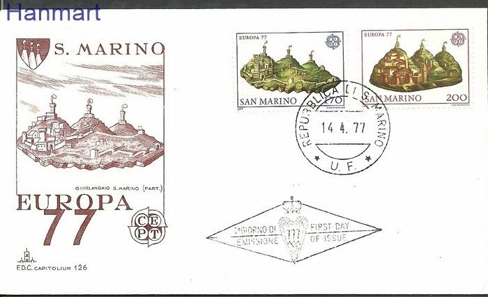 Znaczek San Marino 1977 Mi 1131-1132 FDC