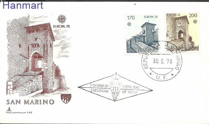 Znaczek San Marino 1978 Mi 1156-1157 FDC