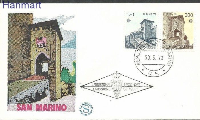 Znaczek San Marino 1978 Mi 1156-1157 FDC