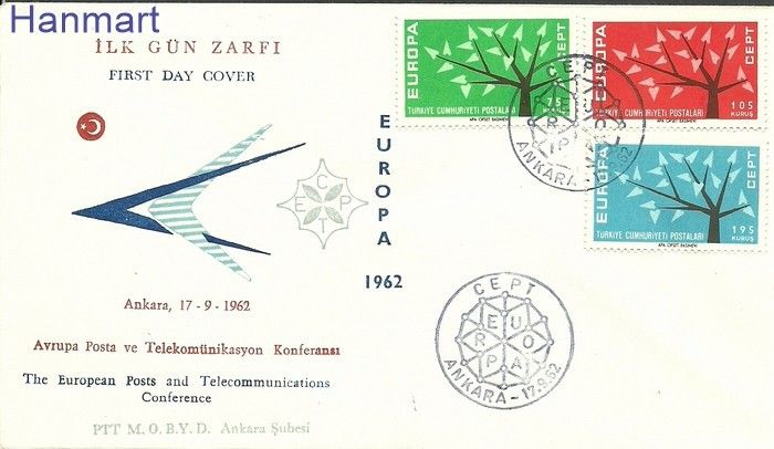 Znaczek Turcja 1962 Mi 1843-1845 FDC