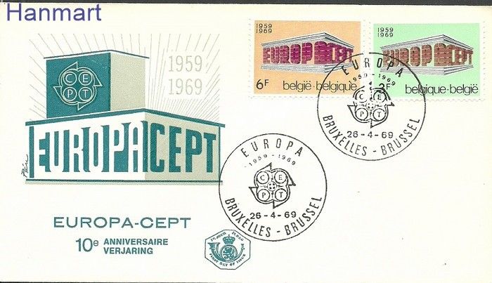 Znaczek Belgia 1969 Mi 1546-1547 FDC
