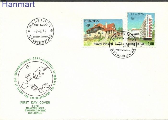 Znaczek Finlandia 1978 Mi 825-826 FDC