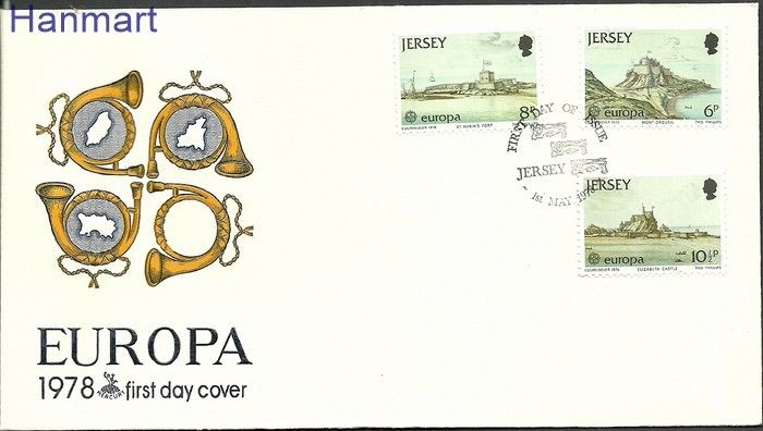 Znaczek Jersey 1978 Mi 177-179a FDC