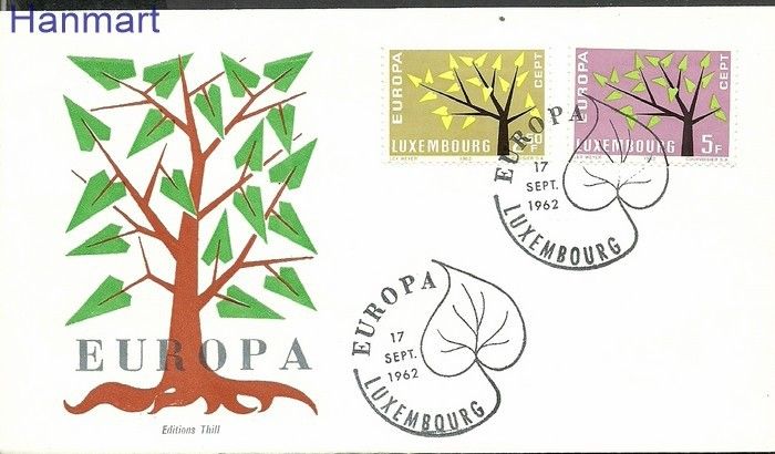 Znaczek Luksemburg 1962 Mi 657-658 FDC