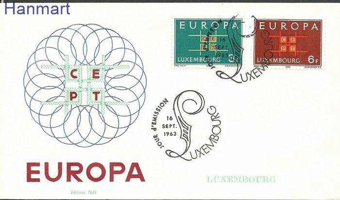 Znaczek Luksemburg 1963 Mi 680-681b FDC