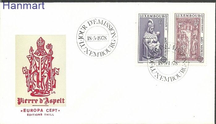 Znaczek Luksemburg 1978 Mi 967-968 FDC