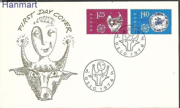 Znaczek Norwegia 1976 Mi 724-725 FDC