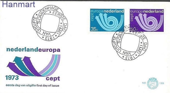 Znaczek Holandia 1973 Mi 1011-1012 FDC