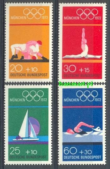 Znaczek Niemcy 1972 Mi 719-722 Czyste **