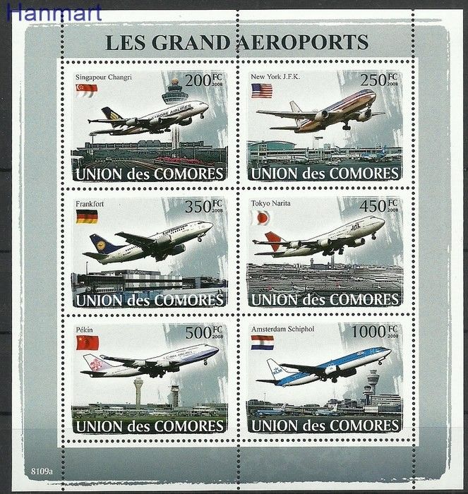 Znaczek Komory 2008 Mi ark1937-1942 Czyste **