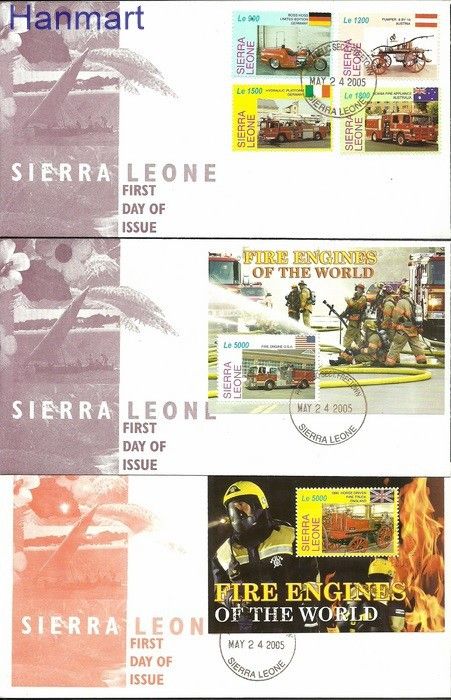 Znaczek Sierra Leone 2005 Mi FDC ZS5 SRR4790-4793+ark4798-4801+bl610-611 FDC