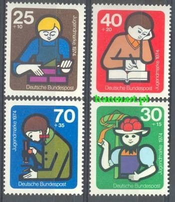 Znaczek Niemcy 1974 Mi 800-803 Czyste **