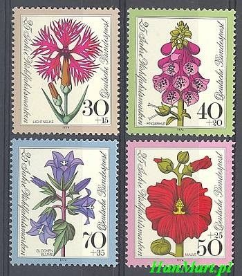 Znaczek Niemcy 1974 Mi 818-821 Czyste **