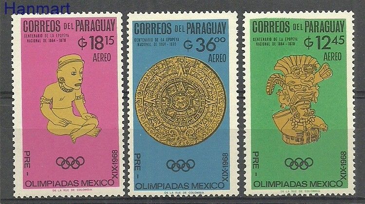 Znaczek Paragwaj 1966 Mi 1535-1542 Z podlepką *