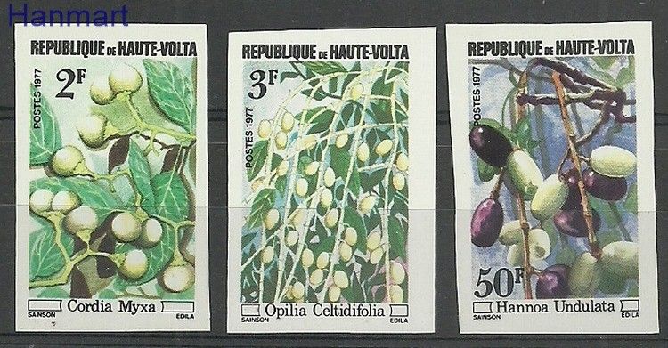 Znaczek Burkina Faso 1977 Mi 671-673B Czyste **