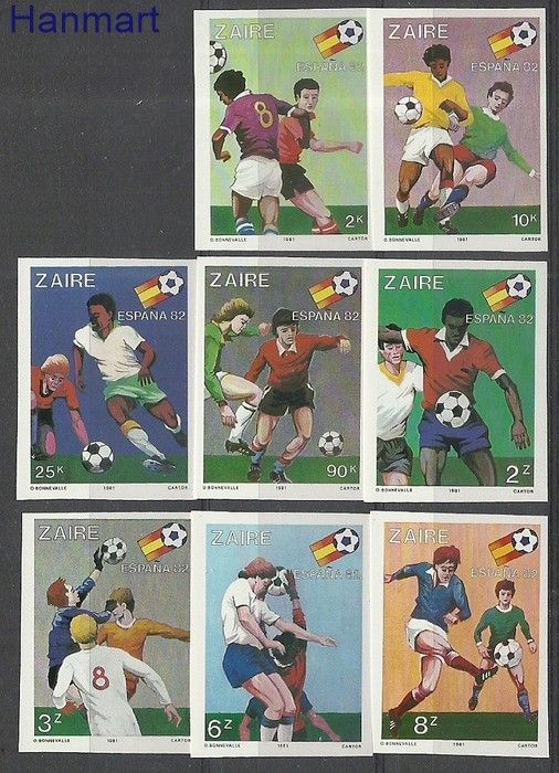 Znaczek Kongo Kinszasa / Zair 1981 Mi 722-729B Czyste **