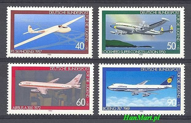 Znaczek Niemcy 1980 Mi 1040-1043 Czyste **