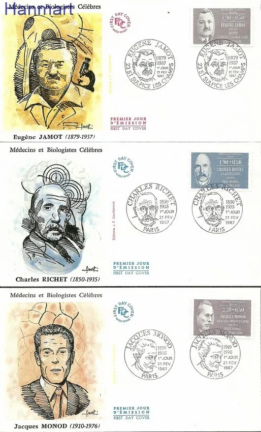 Znaczek Francja 1987 Mi 2592-2597 FDC